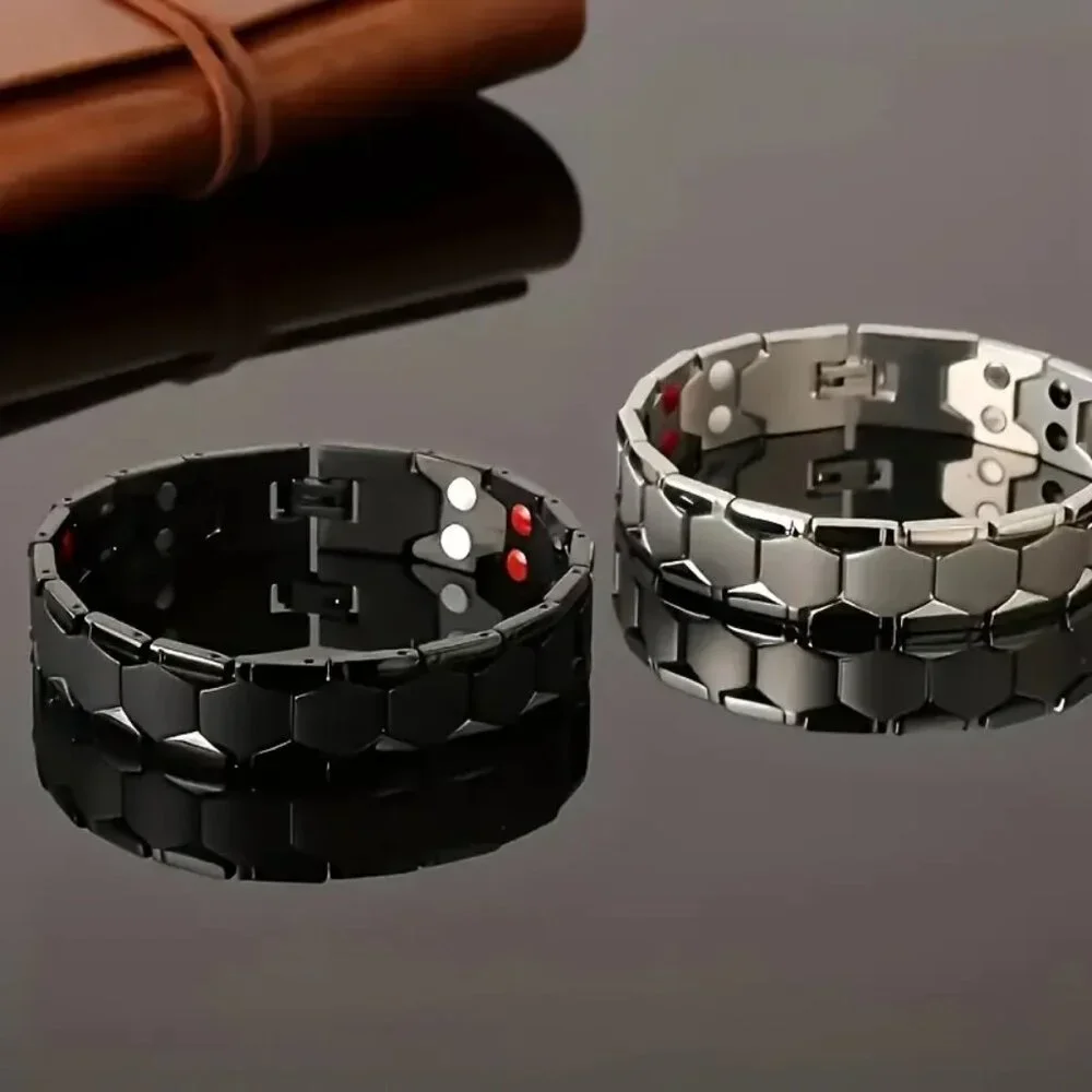 Titanium Magnetic Ion Therapy Lymphatic Health Chain Link Bracelet Weight Loss